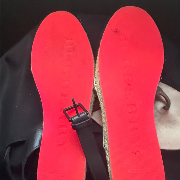 NIB Burberry Ladies Size 9 Abbin Pink Checkered Espadrille Sandals w/ Pop Racker - Picture 5 of 10